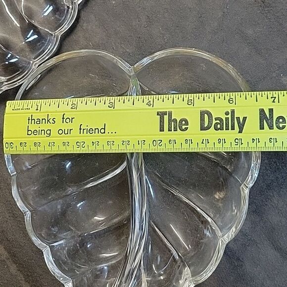 Duncan and Miller  Crystal Covered Candy Dish Leaf Shaped Glass - Picture 3 of 7